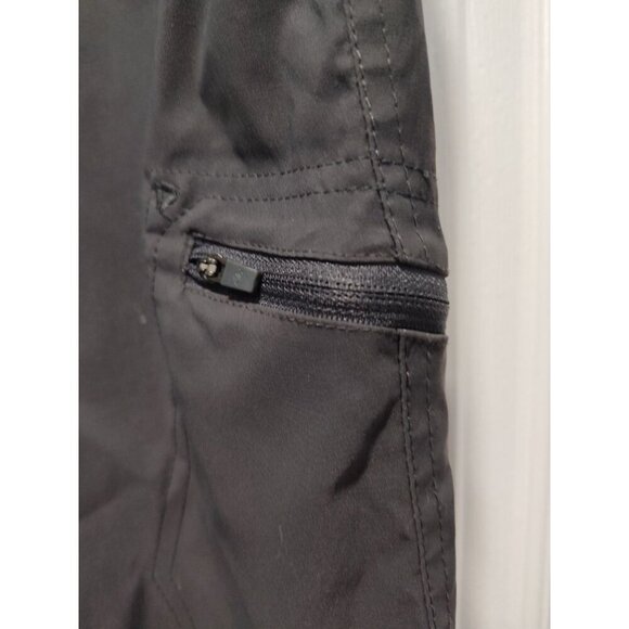 Eddie Bauer Hiking Pants Sz 6 Women Gray Crop Button Cargo Pocket Drawstring Leg - Picture 3 of 10
